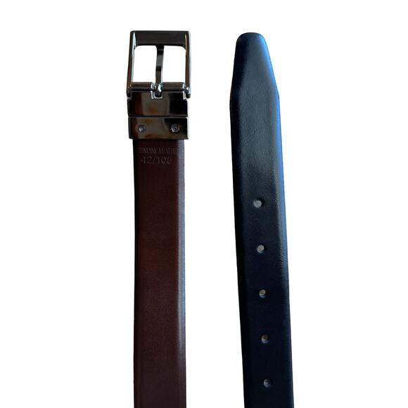 Genuine Leather Twist Reversible Belt 42/105 Men's Black/Brown Classic Frame - Picture 5 of 5